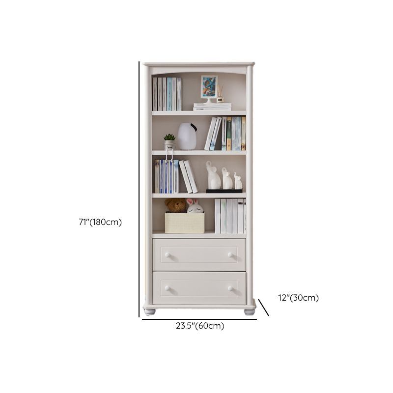 Pure White Standard Bookcase Contemporary Wooden Bookshelf with Shelves Clearhalo 'Bookcases' 'furn' 'furn_bookcases' 'Furniture' 'Office Furniture' 1200x1200_5b2f90df-0615-4aef-94fe-272461831e36