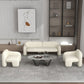 Sofa Couch Contemporary Tight Back Standard Settee Bench in White