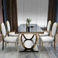 Traditional Luxury Marble Dining Table Rectangle Table with Metal Pedestal Clearhalo ' dining_table' 'Dining Tables & Seating' 'Dining Tables' 'furn' 'furn_dining_table' 'Furniture' 'furniture_dining_table' 'Kitchen & Dining Furniture' 'kitchen&dining_furn' 'kitchen' 'kitchen_dining_table' 1200x1200_5b30971d-a1ac-4c34-add8-ec3984519d18