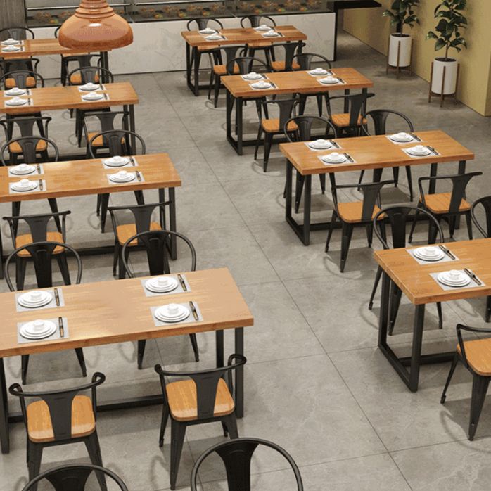 Juego de mesa de madera rectangular industrial 1/2/5 piezas de comedor para cocina