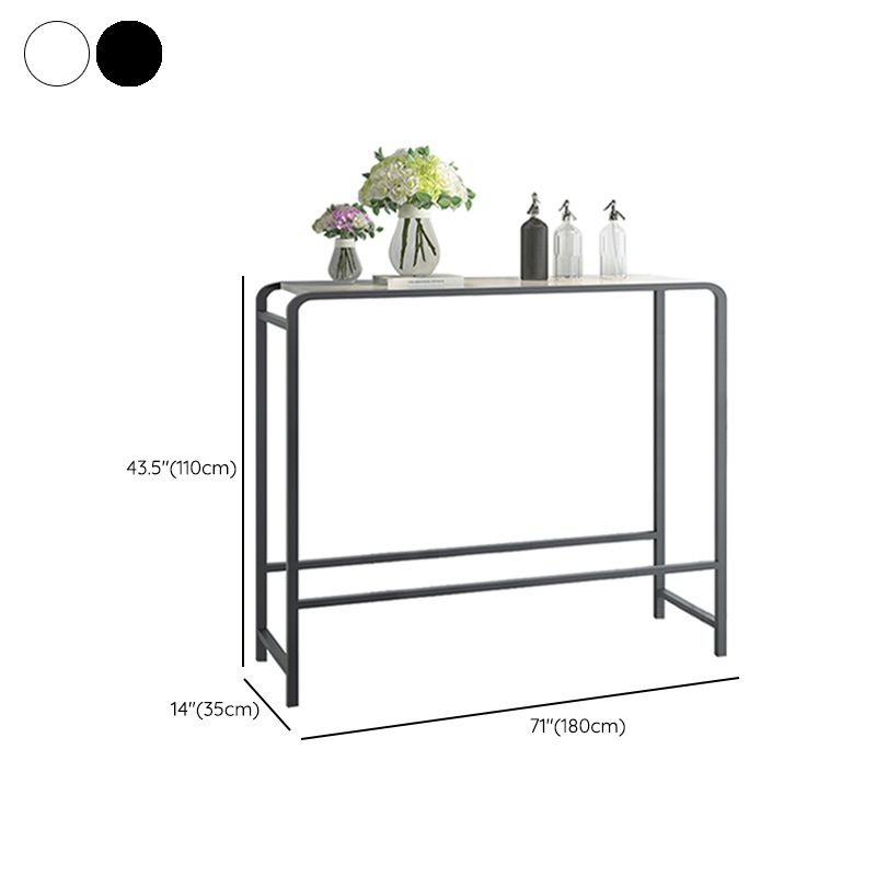 Modern Bar Dining Table Rectangle Indoor Bar Stool Table with Footrest Clearhalo 'Bar Furniture' 'Bar Tables' 'bar_tables' 'furn' 'furn_bar_tables' 'Furniture' 'Kitchen & Dining Furniture' 1200x1200_5b319f97-0220-4b52-ada7-698cf922cce2
