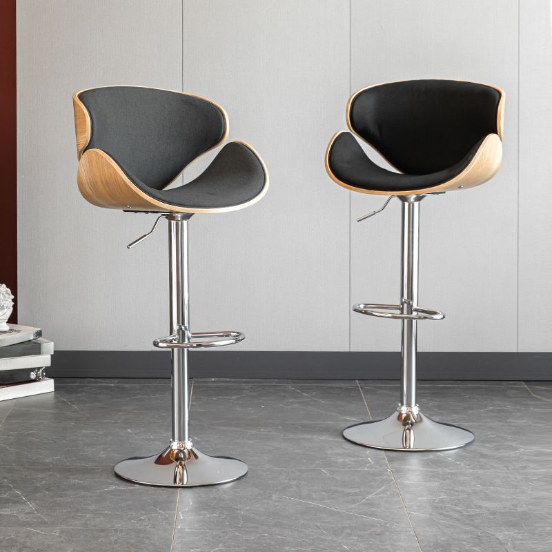 Wood Adjustable Bar & Counter Stool Armed Footrest Indoor Contemporary Bar Stool Clearhalo 'Bar Furniture' 'Bar Stools' 'bar_stools' 'furn' 'furn_bar_stools' 'furniture_bar_stools' 'Kitchen & Dining Furniture' 'kitchen&dining_furn' 'kitchen' 'kitchen_furn' Furniture' 1200x1200_5b337990-13af-4e5a-ab20-a1d4951d16b2