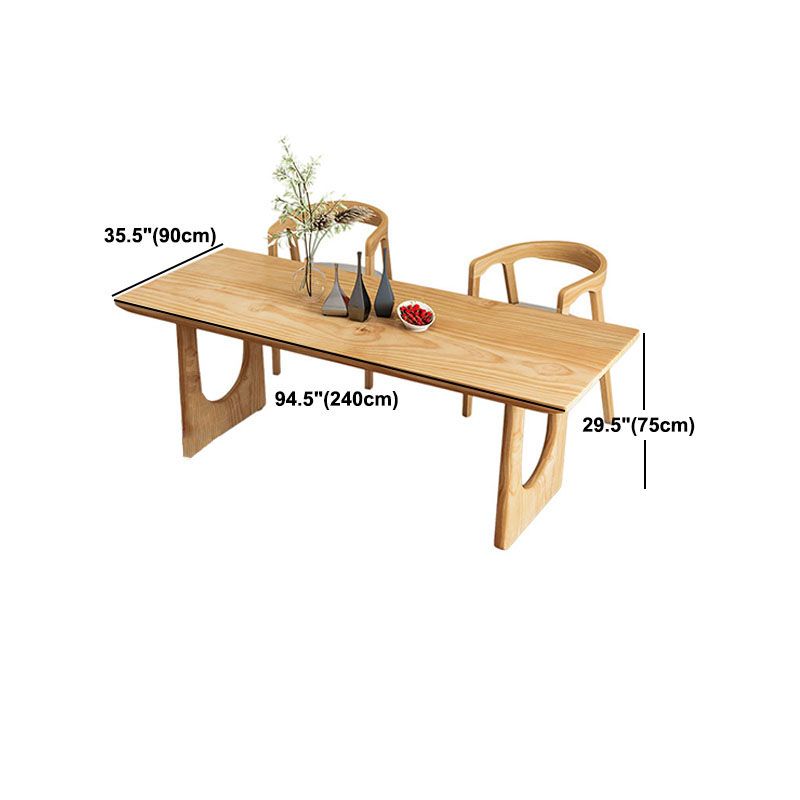 Mesa de comedor con base natural rectangular moderna de madera maciza de pino mesa de cocina para comedor