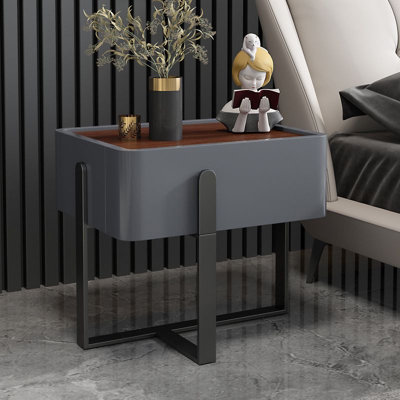 20 inch lang nachtkastje 1-lader imitatie houten glamour bed nachtkastje met benen