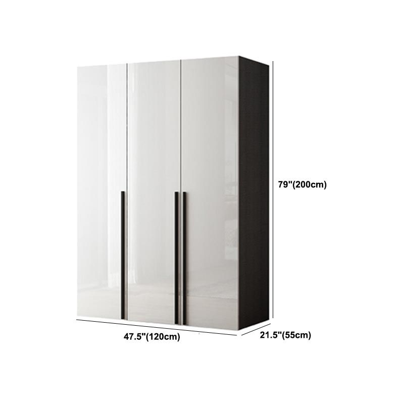 Manufactured Wood Glossy White Cabinet Modern Storage Cabinet with Hinged Doors Clearhalo 'Armoires & Wardrobes' 'armoires_wardrobes' 'Bedroom Furniture' 'furn' 'furn_armoires_wardrobes' 'Furniture' 1200x1200_5b37caed-e4db-417c-a686-b27a41d89bc2