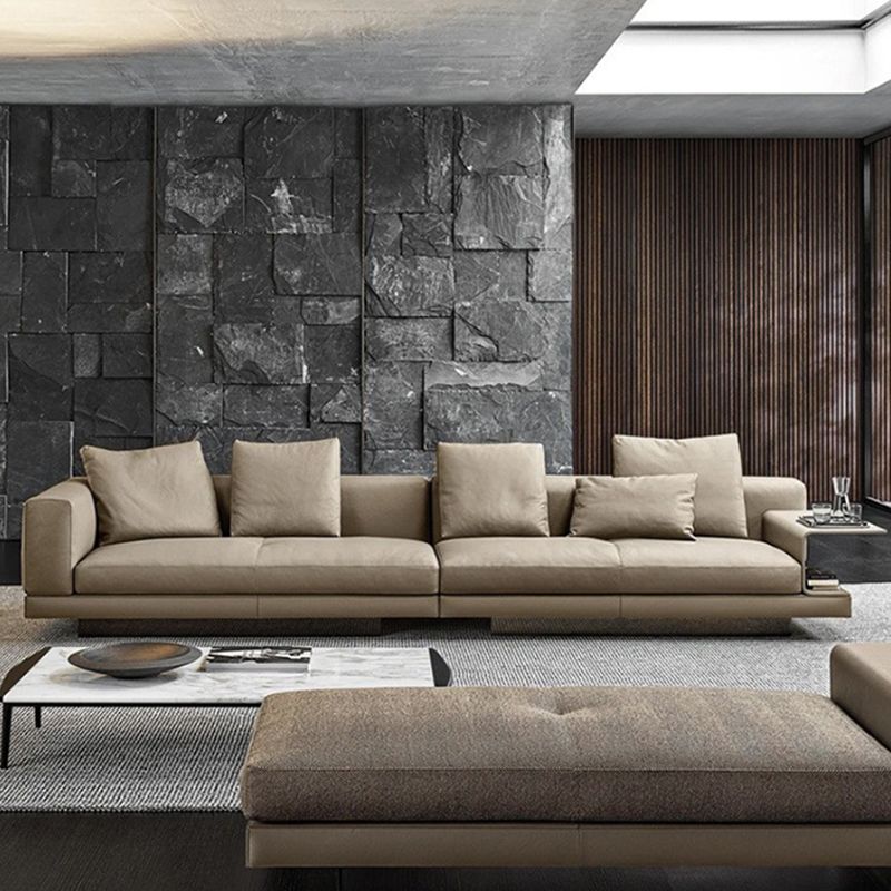 Asiento de sala de estar de brazo cuadrado escandinavo-gris lóble