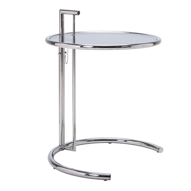 Adjustable Height Glass Side Table Modern Dia 20.1" C End Table Clearhalo 'Coffee & Accent Tables' 'End & Side Tables' 'end_side_tables' 'furn' 'furn_end_side_tables' 'Furniture' 'Living Room Furniture' 1200x1200_5b3c9346-6969-43b7-a6b2-9917c021c96d