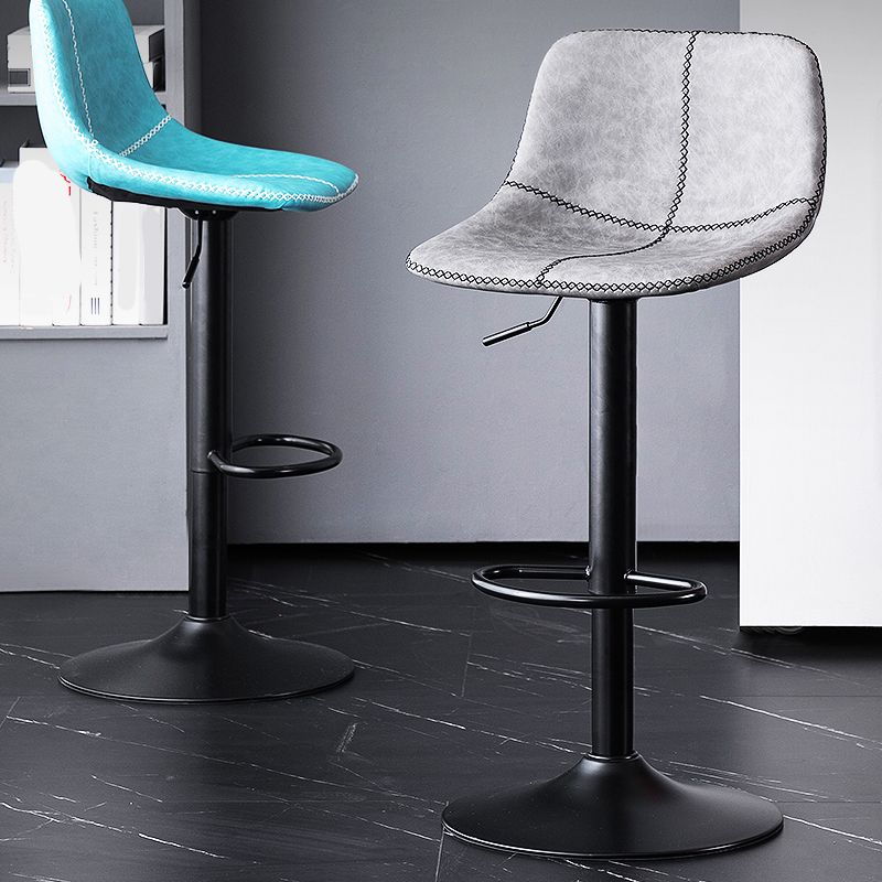Home Modern Adjustable Height Stool Matte Finish Leather Barstool Clearhalo 'Bar Furniture' 'Bar Stools' 'bar_stools' 'furn' 'furn_bar_stools' 'Furniture' 'furniture_bar_stools' 'Kitchen & Dining Furniture' 1200x1200_5b3c9701-5b36-4227-8a5b-275d64868f5a