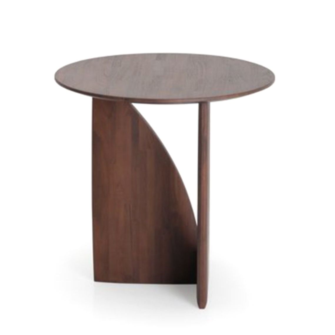 Round Solid Wood Table with Abstract Base Design Nordic Style Side ...