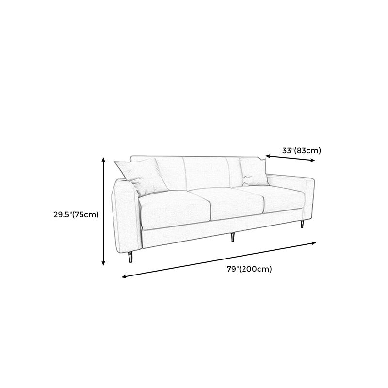 Banco de settee de brazo cuadrado de mezcla de algodón de algodón contemporáneo