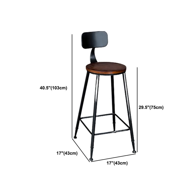 1/3/5 Pieces Round Wooden Bar Table Set Industrial Pub Table Set with Metal Stools