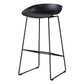 Industrial Low Back Bar Stool Metal Bar Stools in Black for Home Use
