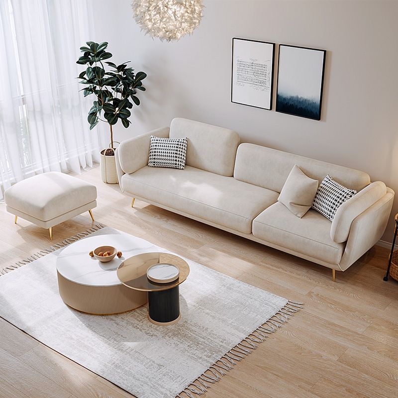 コンテンポラリースクエアアームソファソファ標準ベルベットセッテソファ