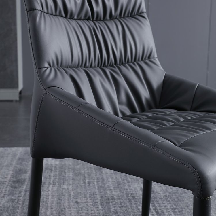 Contemporary Style Metal Dining Chair Leather Dining Armless Side Chair for Kitchen Clearhalo ' kitchen&dining_furn' 'Dining Chairs' 'Dining Tables & Seating' 'dining_chair' 'furn' 'furn_dining_chair' 'Furniture' 'furniture_dining_chair' 'Kitchen & Dining Furniture' 'kitchen' 1200x1200_5b41e44e-18cf-419c-9fbd-8f39b4e77f90