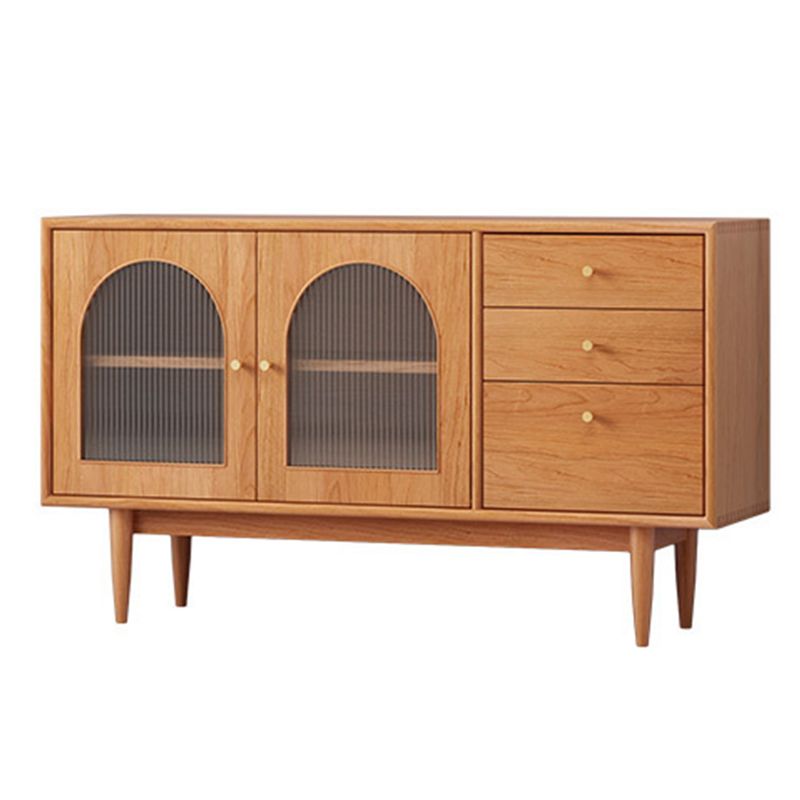 Sideboard moderno a buffet pino in legno solido 3 cassetti e 2 mobili porte a buffet sideboard