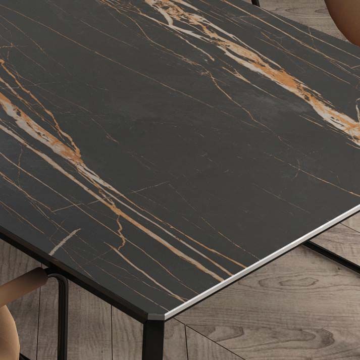 Industrial Style Dining Sintered Stone Table Dining Rectangle Table with Metal Legs Clearhalo 'Dining Tables & Seating' 'Dining Tables' 'dining_table' 'furn' 'furn_dining_table' 'Furniture' 'Kitchen & Dining Furniture' 1200x1200_5b430fe1-1a65-427d-9fa9-6fc1635a82d4