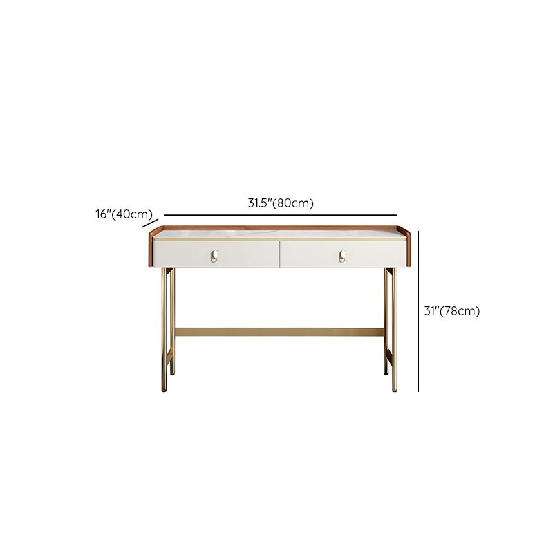 Coiffeuse de vanité miroir en bois à chambre blanche contemporaine