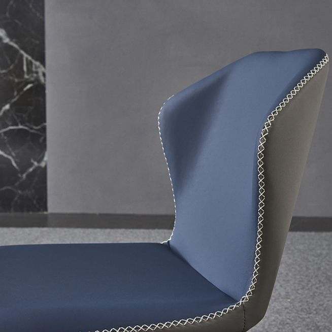 Matte Finish Wingback Dining Chair with Metal Frame Contemporary Side Chair for Kitchen