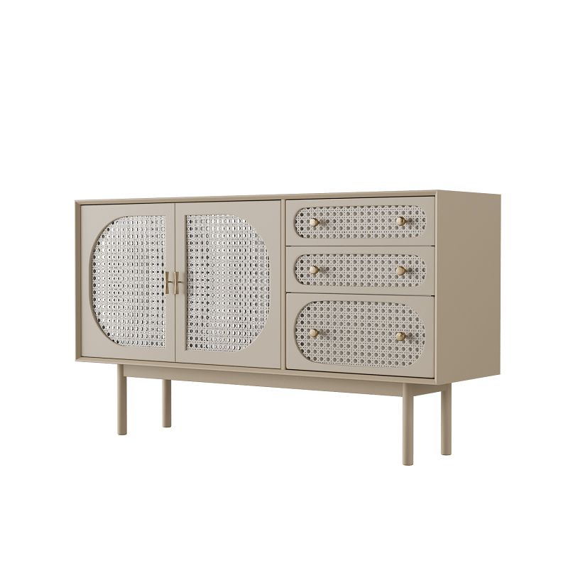 Glam Faux Wood Sideboard for Home Beige Indoor Dining Buffet with Drawers Clearhalo 'buffet_sideboard' 'Buffets & Sideboards' 'furn' 'furn_buffet_sideboard' 'Furniture' 'Kitchen & Dining Furniture' 1200x1200_5b4474ae-30bd-4119-81d5-46827460ef55