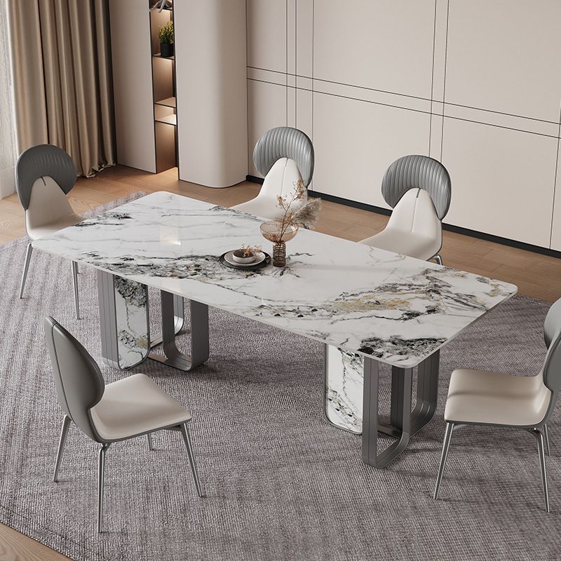 Nordic Sintered Stone Top Dining Set Rectangle 1/2/5/6/7 Pieces Dining Table with Chairs Clearhalo 'Dining Room Sets' 'Dining Tables & Seating' 'dining_room_set' 'furn' 'furn_dining_room_set' 'Furniture' 'furniture_dining_room_set' 'Kitchen & Dining Furniture' 1200x1200_5b45da48-471e-46f7-ad8a-42f315dd0006