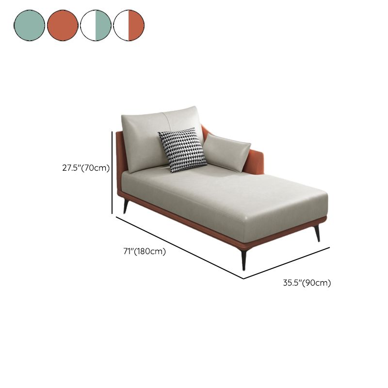 Modern Faux Leather Chaise, One Armed Recessed Arms Lounge Chair with Pillows Clearhalo 'Chairs & Seating' 'Chaise Lounge' 'chaise_lounge' 'furn' 'furn_chaise_lounge' 'Furniture' 'Living Room Furniture' 1200x1200_5b470b5c-0192-4c57-a507-51620b8b3dbb