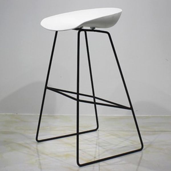 Contemporary Metal Counter Stool Plastic Low Back Furniture with Iorn 4 Legs