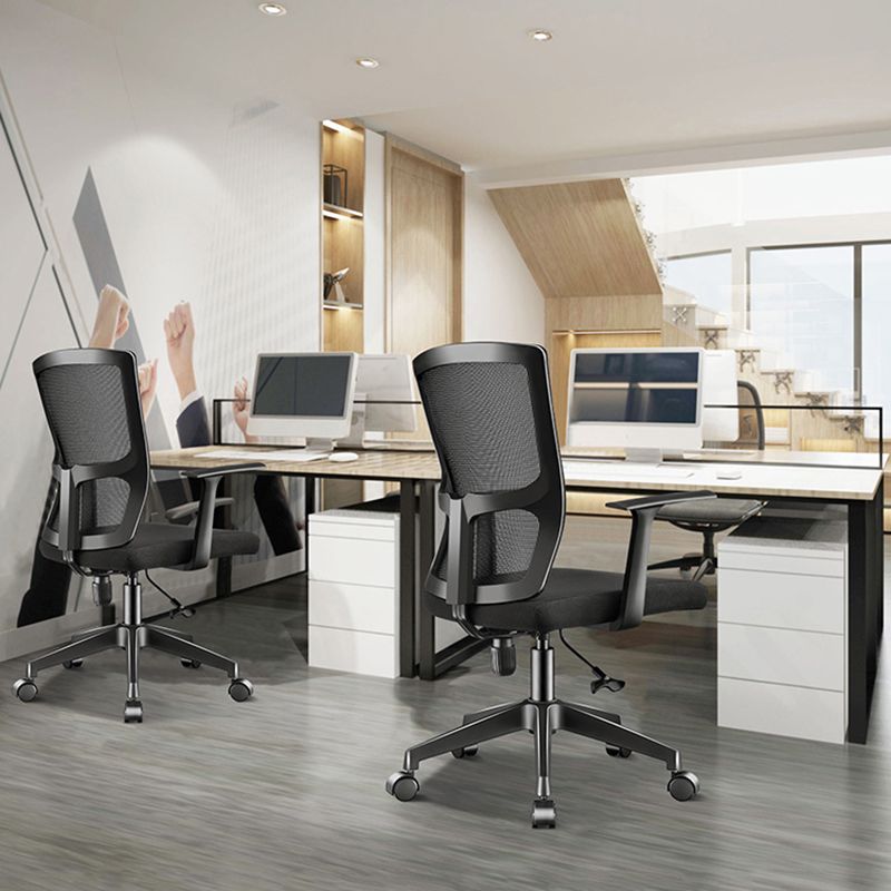 Ergonomic Mesh Desk Chair Mid Back Arms Chair with Swivel Casters Clearhalo 'furn' 'furn_office_chair' 'Furniture' 'Office Chairs' 'Office Furniture' 'office_chair' 1200x1200_5b4b1e59-69e7-4536-8f8d-726d6f1453e9