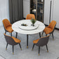Glam Iron Dinette Set 1/4/5/6/7 Pieces Round White Sintered Stone Top Dining Table Set Clearhalo 'Dining Room Sets' 'Dining Tables & Seating' 'dining_room_set' 'furn' 'furn_dining_room_set' 'Furniture' 'Kitchen & Dining Furniture' 1200x1200_5b4c54bd-ea72-4cd0-8313-e8b5d1cc3d45