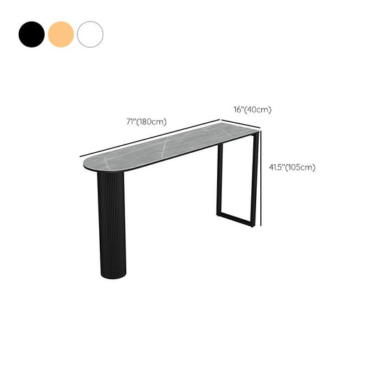 フリーフォームストーントップバーダイニングテーブル工業用ダブルペデスタルバーテーブル