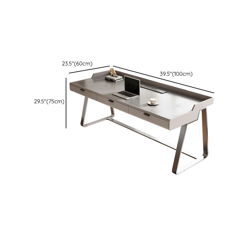 Rectangle Stone Top Office Desk Metal Base Industrial Writing Desk for Office Clearhalo 'furn' 'furn_office_desk' 'Furniture' 'Office Desks' 'Office Furniture' 'office_desk' 1200x1200_5b4cea30-c749-42e6-9dd0-12b67ce702b6
