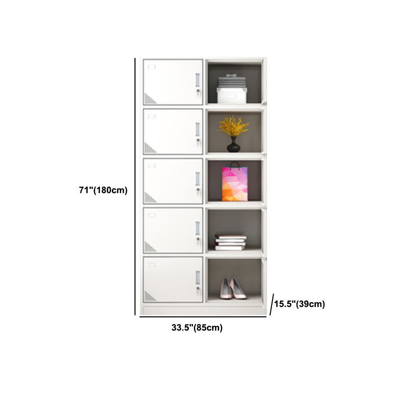 Contemporary Wardrobe Metal Freestanding Wardrobe Closet with Locks Clearhalo 'Armoires & Wardrobes' 'armoires_wardrobes' 'Bedroom Furniture' 'furn' 'furn_armoires_wardrobes' 'Furniture' 1200x1200_5b4d9b05-cc6f-47d8-8f4d-dd660798a0e8