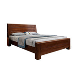 Mid-Century Modern Bed in Pine Wood with Sleigh Headboard Sleigh Bed
