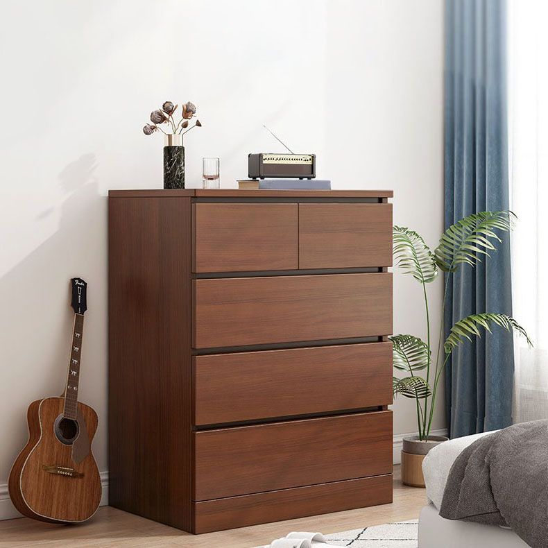 Modern Storage Chest Vertical Wooden Bedroom Storage Chest Dresser with Drawers