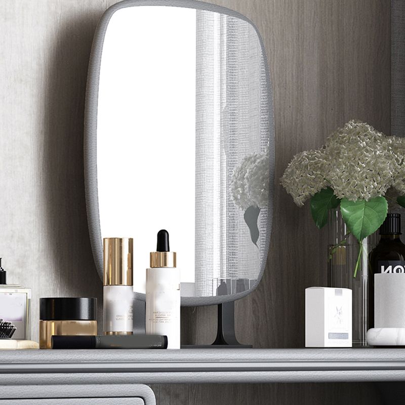 Set da tavolo da toeletta per vanità per trucco in pelle glam