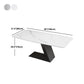 Stone Top Modern Dining Room Table Rectangle Dining Table with Black Pedestal Base Clearhalo 'Dining Tables & Seating' 'Dining Tables' 'dining_table' 'furn' 'furn_dining_table' 'Furniture' 'furniture_dining_table' 'Kitchen & Dining Furniture' 'kitchen' 'kitchen_dining_table' 1200x1200_5b50fa5b-5e2f-4d41-b9e0-af6a670fe2b6