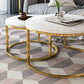 Frame Glam Simple Coffee Table Marble Round Cocktail Table Set Clearhalo 'Coffee & Accent Tables' 'Coffee Tables' 'coffee_tables' 'furn' 'furn_coffee_tables' 'Furniture' 'Living Room Furniture' 1200x1200_5b513f0f-77d9-42f6-80e5-9c00529afc8a
