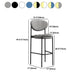 Industrial Upholstered Armless Bar Stool Round Seat Bar Chair with Metal Legs