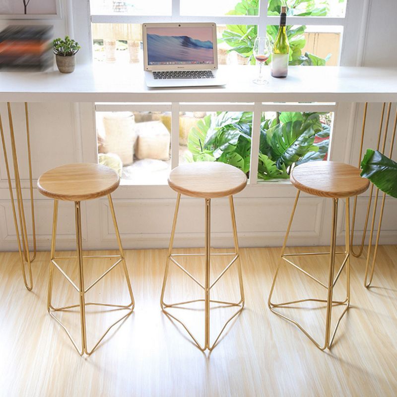 Contemporary Bar and Counter Stool Backless Stool with Metal Base Clearhalo 'Bar Furniture' 'Bar Stools' 'bar_stools' 'furn' 'furn_bar_stools' 'Furniture' 'furniture_bar_stools' 'Kitchen & Dining Furniture' 1200x1200_5b523faf-f0e5-4fc8-b7e4-892381aa0909