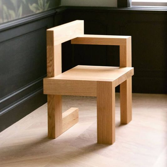 Silla de brazo moderna de madera de madera de acento de comedor abierta para el hogar para el hogar