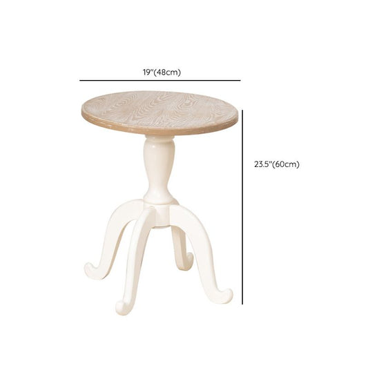 素朴なエンドテーブルリビングルームメタル4脚ソリッドウッドサイドテーブル