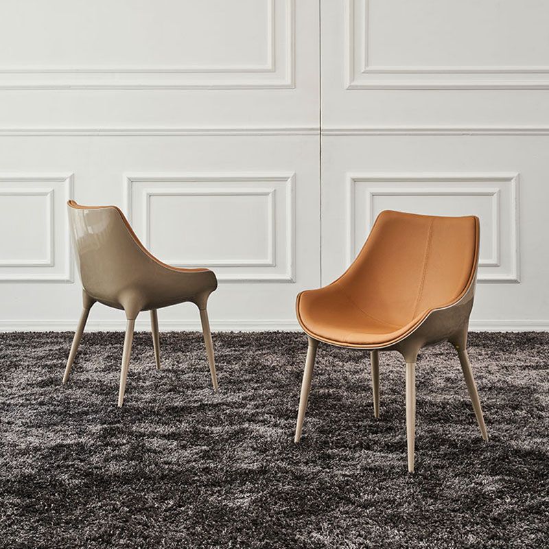 Sedia da pranzo in pelle finta sedia parsons in finitura opaca per casa