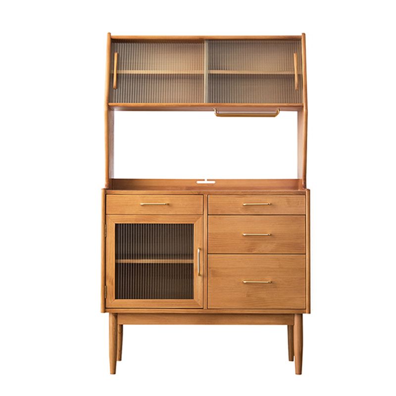 Nordic Style Pine Wood Storage Sideboard Cabinet with Glass Doors Clearhalo 'buffet_sideboard' 'Buffets & Sideboards' 'furn' 'furn_buffet_sideboard' 'Furniture' 'Kitchen & Dining Furniture' 1200x1200_5b551909-c883-4360-a5c8-0082dee5d722