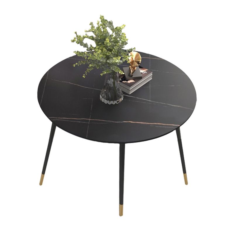 Luxury Style Home Sintered Stone Dining Table 4 Legs Metallic Base Round Table Clearhalo ' dining_table' 'Dining Tables & Seating' 'Dining Tables' 'furn' 'furn_dining_table' 'Furniture' 'furniture_dining_table' 'Kitchen & Dining Furniture' 'kitchen&dining_furn' 'kitchen' 'kitchen_dining_table' 1200x1200_5b55e03d-b49c-4e20-83e0-1890e2ca3b08