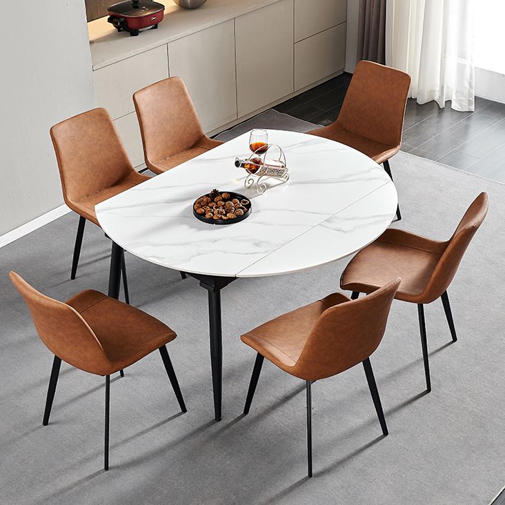 Simplicity Style Stone Table Rectangle 4-foot Dining Table with Drop-Leaf Clearhalo ' dining_table' 'Dining Tables & Seating' 'Dining Tables' 'furn' 'furn_dining_table' 'Furniture' 'furniture_dining_table' 'Kitchen & Dining Furniture' 'kitchen&dining_furn' 'kitchen' 'kitchen_dining_table' 1200x1200_5b583028-69c2-4caa-89e7-242c4d8d0639