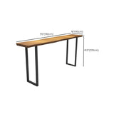 Mesa de altura de la barra rectangular patas negras y mesa de patio base de metal