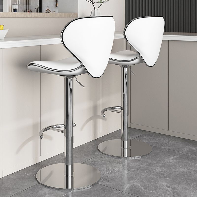 Modern Faux Leather Adjustable Height Swivel Bar Stool with Footrest Clearhalo 'Bar Furniture' 'Bar Stools' 'bar_stools' 'furn' 'furn_bar_stools' 'Furniture' 'Kitchen & Dining Furniture' 1200x1200_5b5951d1-3e15-48ba-a972-39d243965fde