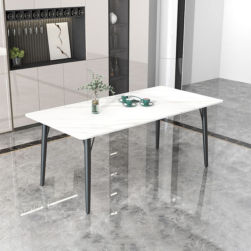 Modern Style Dining Table Rectangle Sintered Stone 4 Legs Dining Table for Kitchen Clearhalo ' dining_table' 'Dining Tables & Seating' 'Dining Tables' 'furn' 'furn_dining_table' 'Furniture' 'furniture_dining_table' 'Kitchen & Dining Furniture' 'kitchen&dining_furn' 'kitchen' 'kitchen_dining_table' 1200x1200_5b596639-01f7-413c-a5eb-b91015cb9593