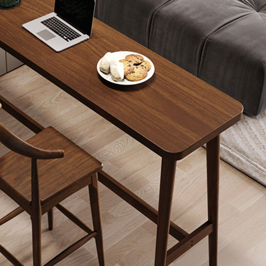 Eigentijdse stijl rechthoek vaste houten barkruktafel voor woonkamer