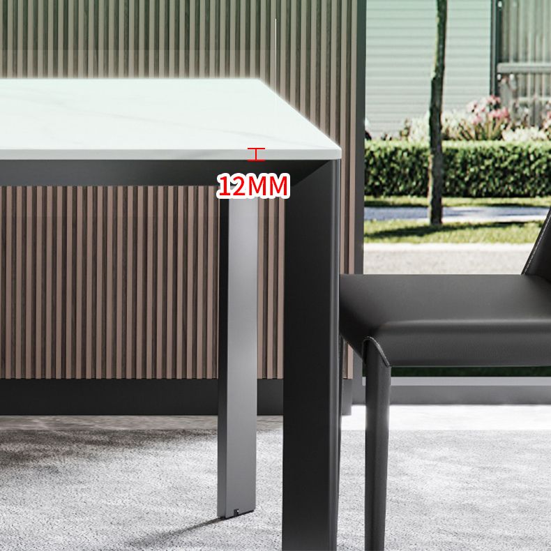 Juego de mesa de comedor de piedra sinterizada, mesa de comedor rectangular moderna de 1/4 piezas, sillas sin brazos