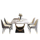 Glam Style Furniture Rectangle Stone Dining Room Table for Dining Room Clearhalo 'Dining Tables & Seating' 'Dining Tables' 'dining_table' 'furn' 'furn_dining_table' 'Furniture' 'Kitchen & Dining Furniture' 1200x1200_5b5a8d1c-a6db-4b84-aecc-c39d69597eb4